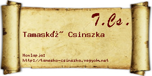 Tamaskó Csinszka névjegykártya